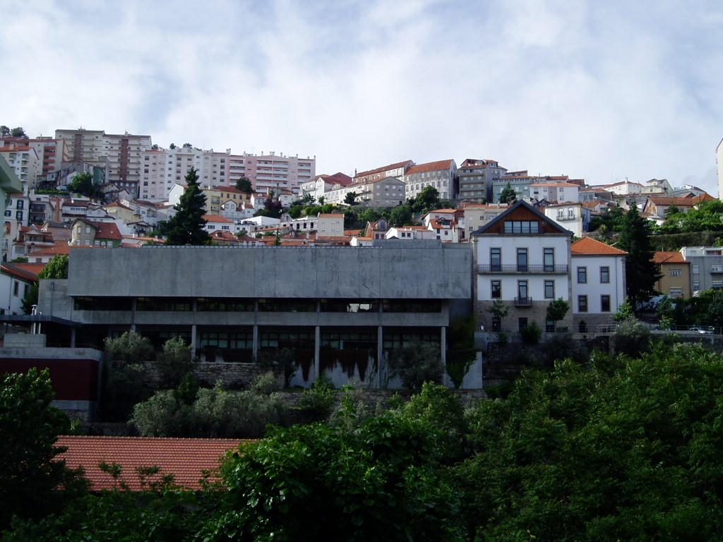 This is the University of Beira Interior main library, the concrete building plus the white building at the right of it.