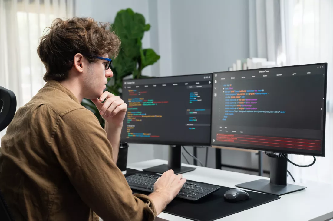 it-developer-with-stressful-overworked-creating-online-software-code-gusher