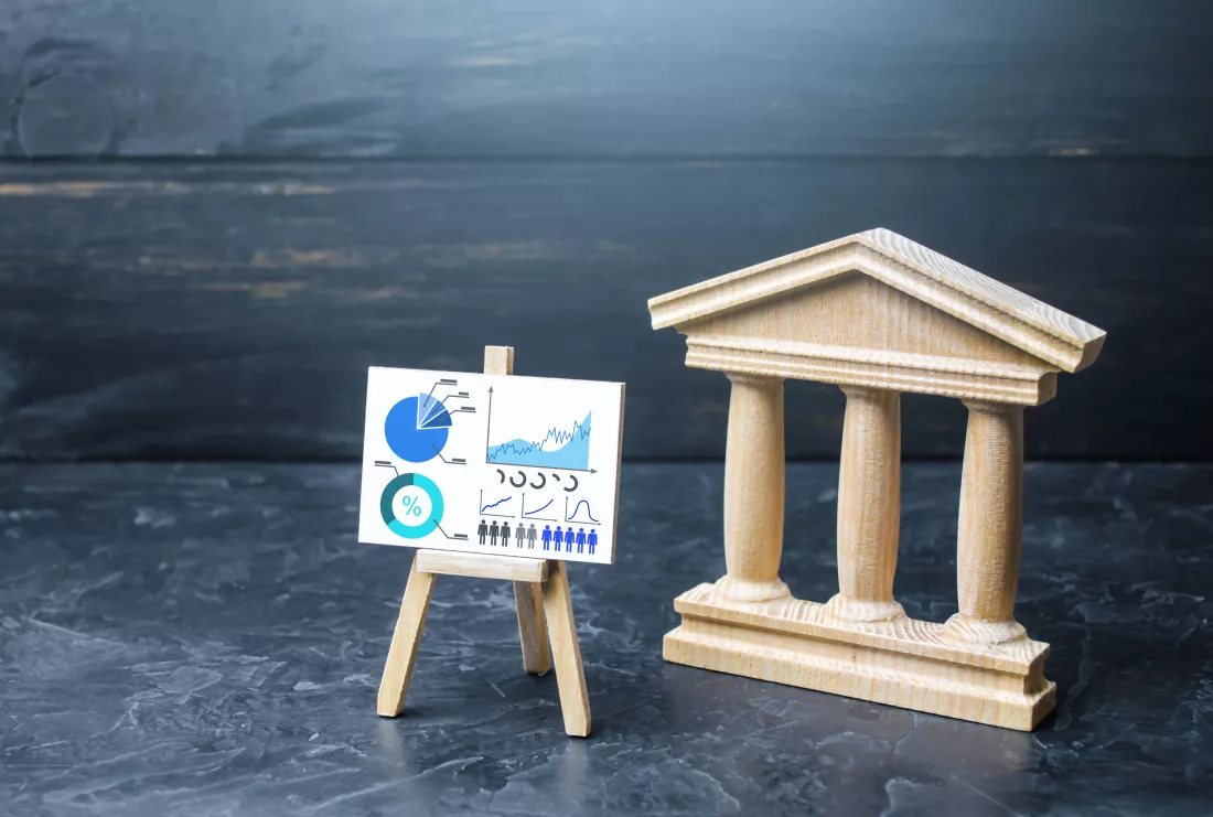 bank-government-building-statistics-easel-evaluation-efficiency-performance-indicators-taxes-financial-stability-solvency-bank-state-debt-budget-analytics-data-collection